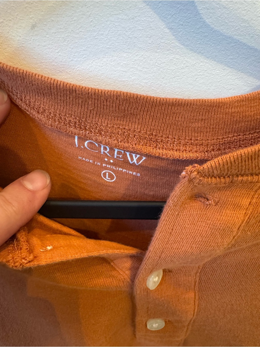 J.Crew Rust Orange Henley Top